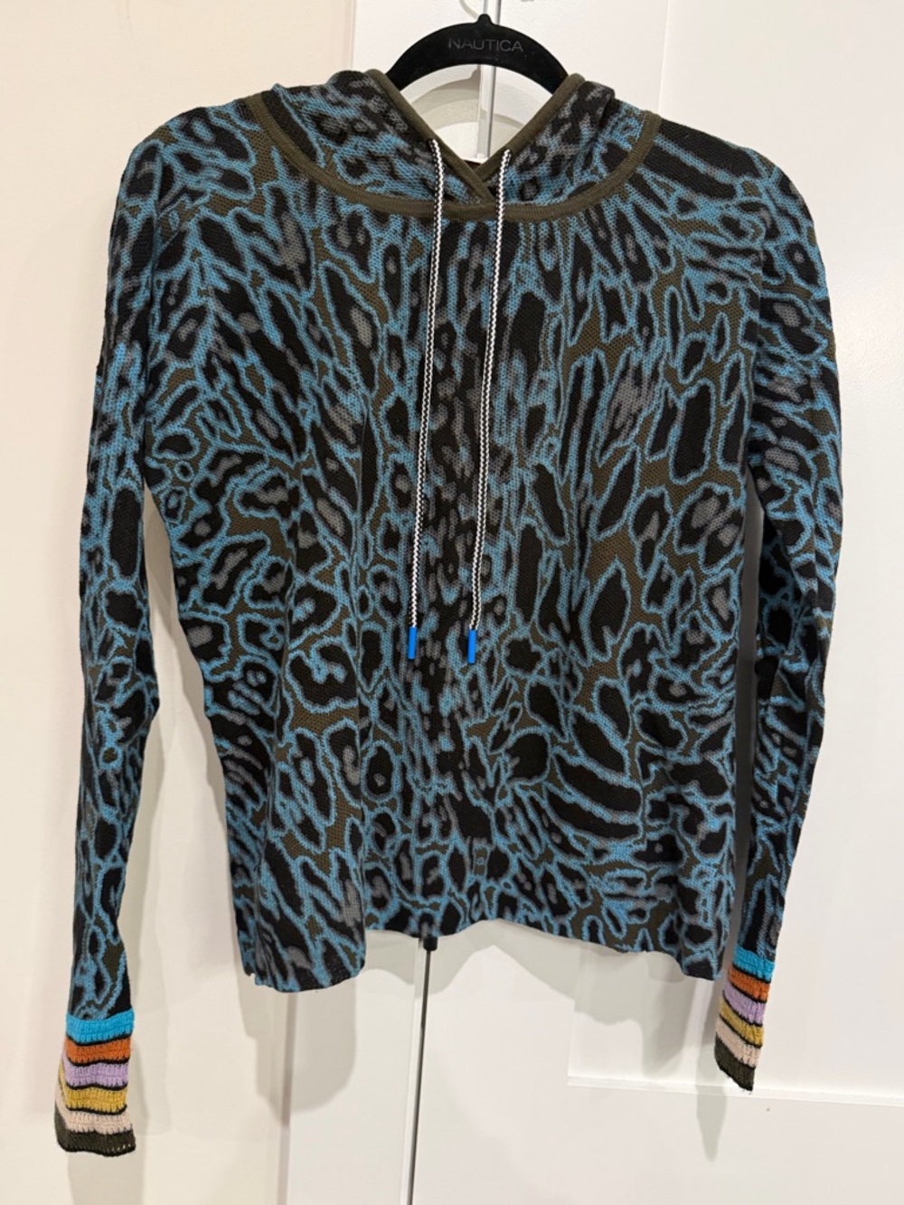 Lisa Todd Into the Wild Hooded Animal-Print Pullover in Size Small EUC MSRP $325